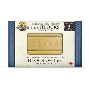 Dutchman’s Gold Canadian Yellow Beeswax Block (454g or 1oz Pack of 12) - Cosmetic-Grade Natural Beeswax for Candle Making, Soap, Crafts, Beauty - Pure Beeswax Bars - Safe and Easy to Melt in Kuwait