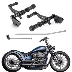 وصلات نقل الحركة الأمامية للدراجة النارية تناسب موديلات Harley Dyna، Fat Bob FXDF 2008-2013، Low Rider 2000-2012، Street Bob 2006-2017، Super Glide 2000-2015 (كروم)