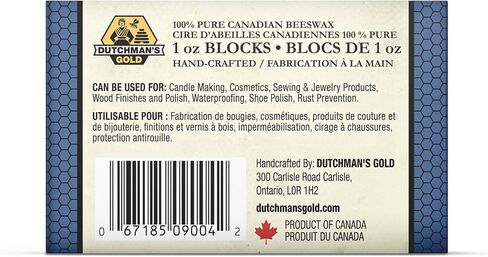 Dutchman’s Gold Canadian Yellow Beeswax Block (454g or 1oz Pack of 12) - Cosmetic-Grade Natural Beeswax for Candle Making, Soap, Crafts, Beauty - Pure Beeswax Bars - Safe and Easy to Melt in Kuwait