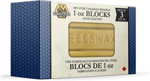 Dutchman’s Gold Canadian Yellow Beeswax Block (454g or 1oz Pack of 12) - Cosmetic-Grade Natural Beeswax for Candle Making, Soap, Crafts, Beauty - Pure Beeswax Bars - Safe and Easy to Melt in Kuwait