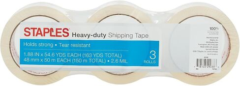 Staples 601376 Heavy Duty Shipping Packing Tape 1.88-Inch X 54.6 Yds Clear 6/Rolls in Kuwait