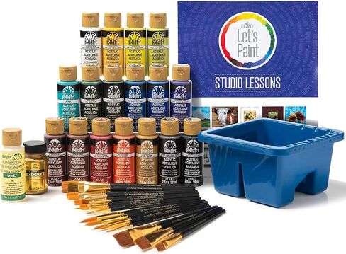 FolkArt Extreme Glitter Acrylic Craft Paint Set Formulated to be Non-Toxic and Designed for Beginners and Artists, Ten 2 oz Bottles, 20 Fl Oz in Kuwait