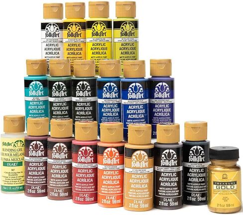FolkArt Extreme Glitter Acrylic Craft Paint Set Formulated to be Non-Toxic and Designed for Beginners and Artists, Ten 2 oz Bottles, 20 Fl Oz in Kuwait