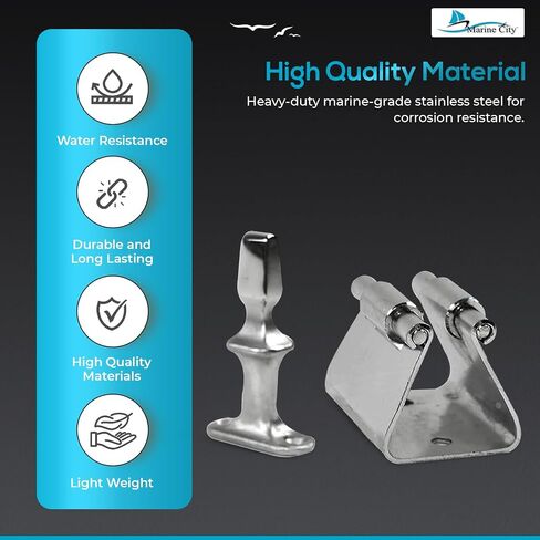 MARINE CITY Stainless Steel Gloss Polished Smooth Finish Strong Door Stopper Catch and Holder (Height: 1-5/8 Inches) for Boats – RVs – Marines – Bedroom Doors – Home – Hardware Accessories (Pack of 1) in Kuwait