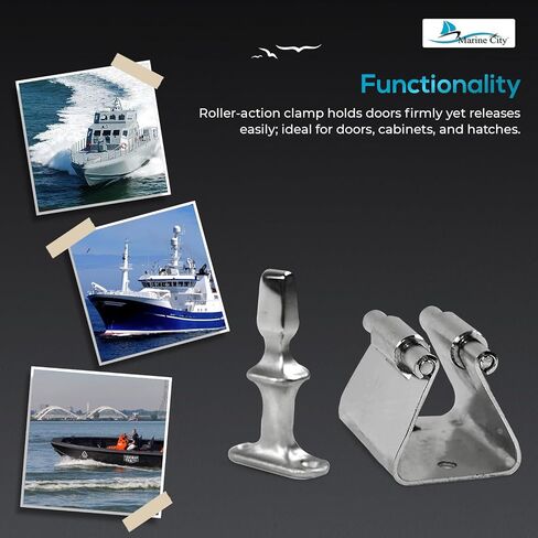 MARINE CITY Stainless Steel Gloss Polished Smooth Finish Strong Door Stopper Catch and Holder (Height: 1-5/8 Inches) for Boats – RVs – Marines – Bedroom Doors – Home – Hardware Accessories (Pack of 1) in Kuwait