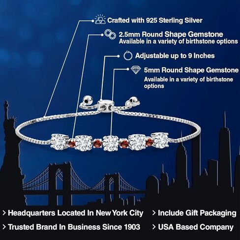 سوار تنس من الفضة الإسترليني عيار 925 من Gem Stone King، سوار التنس للنساء من الفضة الإسترليني Mystic Topaz العقيق الأحمر (8.00 Cttw، قابل للتعديل بالكامل حتى 9 بوصة) in Kuwait