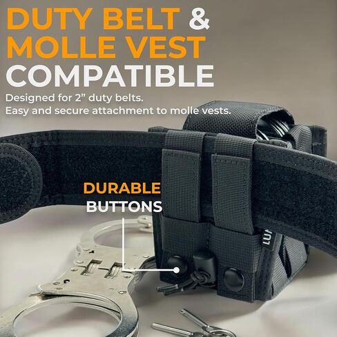 Heavy Duty Molle Handcuff Pouch — Perfect Handcuff Case for Duty Belt or Molle Handcuff Pouch for Vest — Compatible with ASP Handcuffs/Hinged Handcuffs/Chain Handcuffs/Folding Rigid Handcuffs in Kuwait