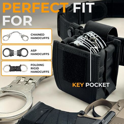 Heavy Duty Molle Handcuff Pouch — Perfect Handcuff Case for Duty Belt or Molle Handcuff Pouch for Vest — Compatible with ASP Handcuffs/Hinged Handcuffs/Chain Handcuffs/Folding Rigid Handcuffs in Kuwait