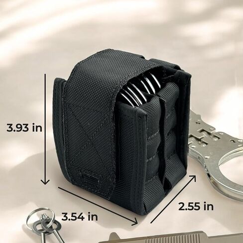 Heavy Duty Molle Handcuff Pouch — Perfect Handcuff Case for Duty Belt or Molle Handcuff Pouch for Vest — Compatible with ASP Handcuffs/Hinged Handcuffs/Chain Handcuffs/Folding Rigid Handcuffs in Kuwait