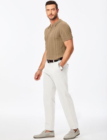 تي شيرت بولو رجالي كاجوال من JMIERR بأكمام قصيرة وملاءمة كلاسيكية وقمصان جولف مع سحاب in Kuwait