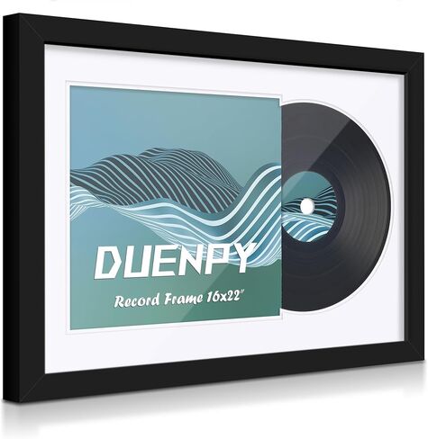 Vinyl Record Display Frame 16x22 Inches Display Record Album and 12.5x12.5 Album Cover Art（Black Bottom Mat） Wall Mount in Kuwait