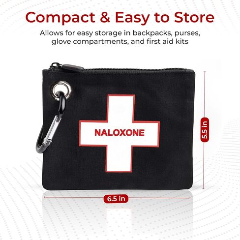 W WILKEN Canvas Bag for Overdose Kits - Holds All formulations of Naloxone Including Two Naloxone Nasal Spray and Accessories. Naloxone Nasal Spray Not Included (Blue, 1 Unit) in Saudi Arabia
