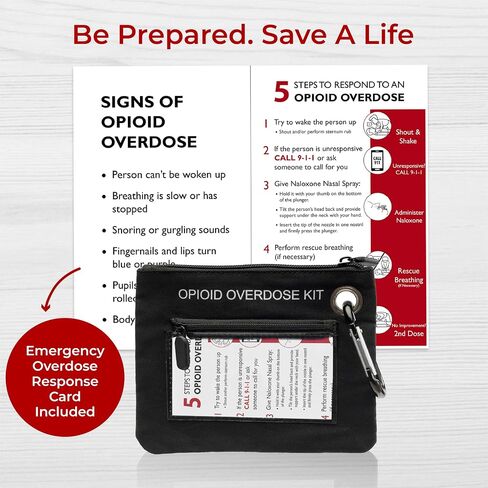 W WILKEN Canvas Bag for Overdose Kits - Holds All formulations of Naloxone Including Two Naloxone Nasal Spray and Accessories. Naloxone Nasal Spray Not Included (Blue, 1 Unit) in Saudi Arabia