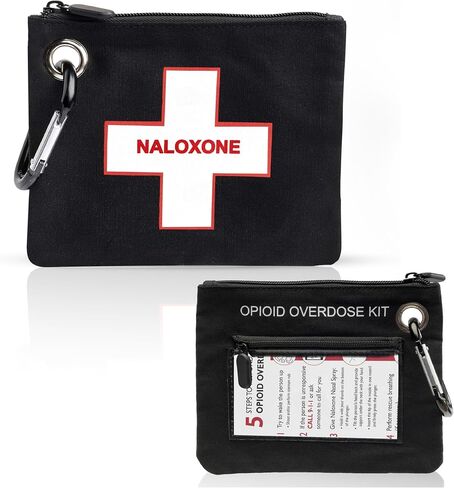 W WILKEN Canvas Bag for Overdose Kits - Holds All formulations of Naloxone Including Two Naloxone Nasal Spray and Accessories. Naloxone Nasal Spray Not Included (Blue, 1 Unit) in Saudi Arabia