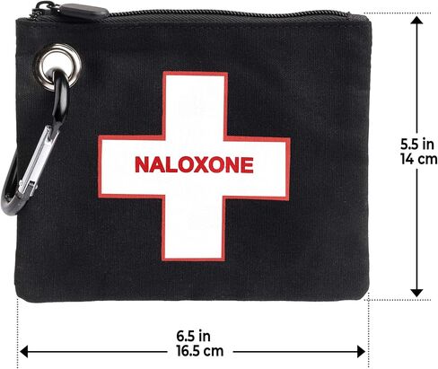 W WILKEN Canvas Bag for Overdose Kits - Holds All formulations of Naloxone Including Two Naloxone Nasal Spray and Accessories. Naloxone Nasal Spray Not Included (Blue, 1 Unit) in Saudi Arabia