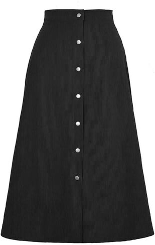 Corduroy Skirt, A-Line High Waist Skirts Long Skirts for Women, Buttons Down Straight Casual Fall Skirt in Kuwait