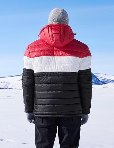 BEST SOUTH Men's Winter Puffer Jacket Hooded Puffy Fleece Warm Lightweight Coat Outerwear Cold Weather Inkling Blue XX-Large in Saudi Arabia