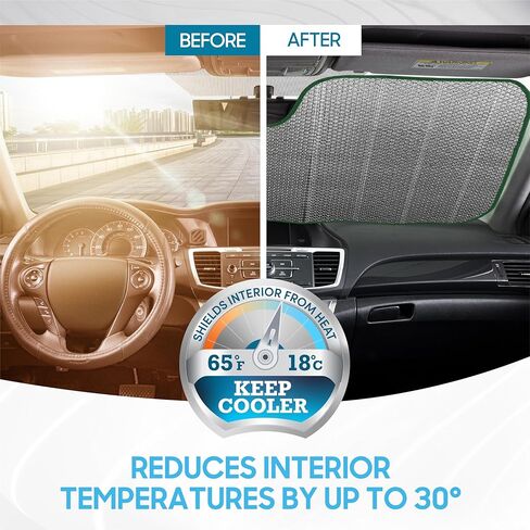 BDK Pastel Flowers Front Windshield Sunshade Accordion Folding Style Auto Shade for Cars Trucks SUVs Vans Blocks UV Rays Sun Visor Protector Easy Setup Keeps Your Vehicle Cool (58" x 27") in Kuwait