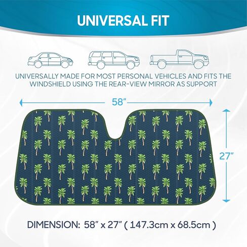 BDK Pastel Flowers Front Windshield Sunshade Accordion Folding Style Auto Shade for Cars Trucks SUVs Vans Blocks UV Rays Sun Visor Protector Easy Setup Keeps Your Vehicle Cool (58" x 27") in Kuwait