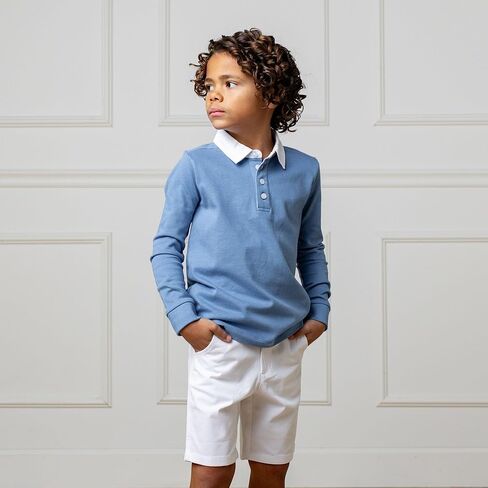 Hope & Henry Boys' Long Sleeve Rugby Polo Shirt in Kuwait
