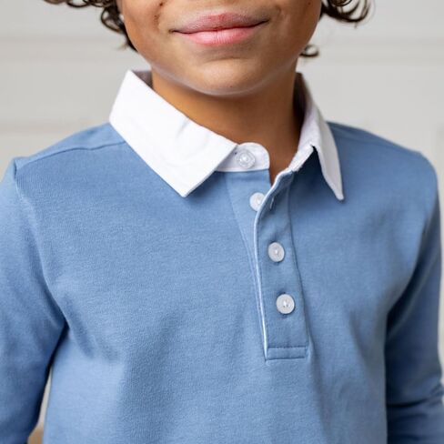 Hope & Henry Boys' Long Sleeve Rugby Polo Shirt in Kuwait