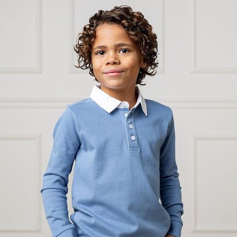 Hope & Henry Boys' Long Sleeve Rugby Polo Shirt in Kuwait