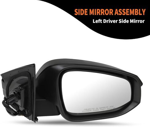 Right Passenger Side Mirror Assembly Compatible with RAV-Four 2013-2015 Textured Black Side Door Mirror with Power Adjustment Rearview Mirror Replace 87910-42B70 (3Pins Black) in Kuwait