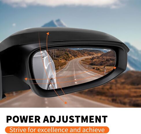 Right Passenger Side Mirror Assembly Compatible with RAV-Four 2013-2015 Textured Black Side Door Mirror with Power Adjustment Rearview Mirror Replace 87910-42B70 (3Pins Black) in Kuwait