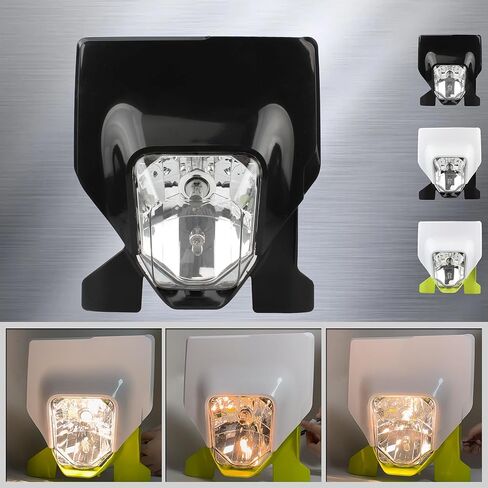 PowerMotor Dirt Bike Headlight, Motorcycle Round LED Headlamp For Husqvarna FC TC TE FE FX TX 125 250-450 501 FE250 FC250 TE300(Black) in Kuwait