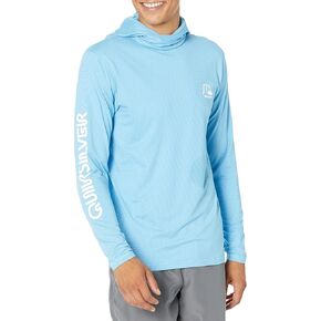 قميص Quiksilver الرجالي ذو القلنسوة التراثية القياسية بأكمام طويلة Rashguard UPF 50 للحماية من الشمس أثناء ركوب الأمواج