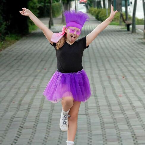 Vegove 5 Piece Hairy Costume Headbands Troll Crazy Hair & Kits, Spirit Day Party Supplies Halloween Costume Accessories in Kuwait