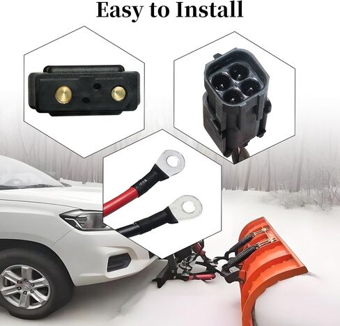 استبدال مجموعة كابل البطارية الجانبية للشاحنة والمحراث 42015 لمحراث الثلج Western SnowEx Fisher Blizzard - يتضمن 4 دبابيس أسلاك in Kuwait