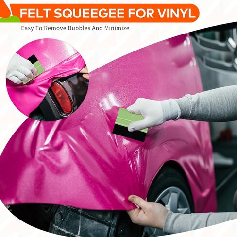 WRAPXPERT Squeegee for Vinyl,2Pack Pink Felt Squeegee,Vinyl Scraper Tool for Crafting Vinyl Application in Saudi Arabia