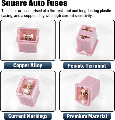 20A Square Auto Fuses 20 AMP Low Profile Box Shaped Automotive Fuse for SUVs Cars Trucks Boats (Pack of 6 Pcs) in Kuwait