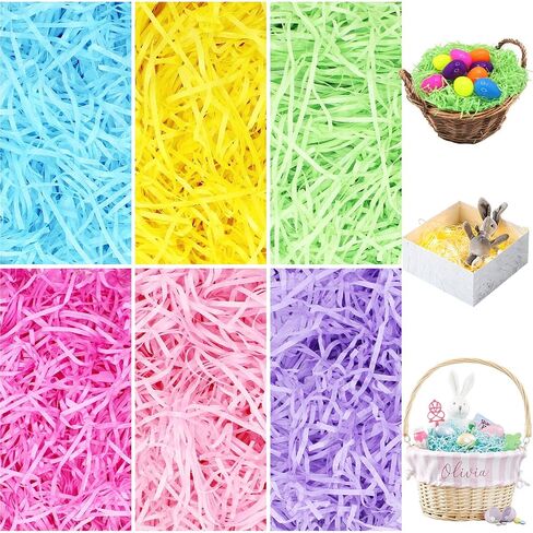 11.3 Oz (320g) Easter Grass Basket Filler Recyclable Shred Paper Tissue Raffia for Gift Wrapping, Basket Filling, Party Decoration, Basket Grass Stuffers in Saudi Arabia