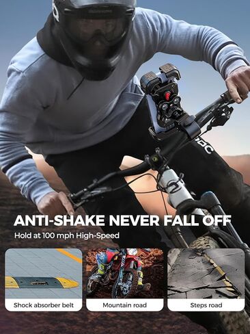 Motorcycle Phone Mount, [150mph Wind Anti-Shake][7.2inch Big Phone Friendly] Bike Phone Holder for Bicycle, [5s Easy Install] Handlebar Phone Mount (Yellow) in Saudi Arabia
