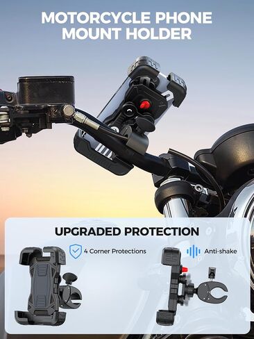 Motorcycle Phone Mount, [150mph Wind Anti-Shake][7.2inch Big Phone Friendly] Bike Phone Holder for Bicycle, [5s Easy Install] Handlebar Phone Mount (Yellow) in Saudi Arabia