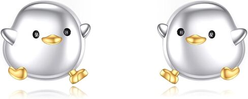 Duck/Dog/Penguin/Chicken/Highland Cow/Ladybug/Crab/Bee/Owl/Octopus/Bat/Dragonfly Earrings 925 Sterling Silver Paw Print Stud Earrings Cute Animal Jewelry Gifts For Women Friend in Kuwait