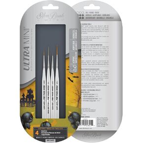 Silver Brush Limited UMS-2460S Ultra Mini Detail Brush Set, Acrylic and Watercolor Brushes, Short-Handle Art Brushes, 6-Piece Set in Kuwait
