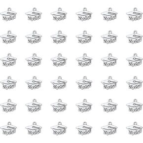 Ruwado 50 Pcs 2024 Graduation Cap Charms 1.8 x 1.4 cm Metal Cute Alloy Vintage Hanging Pendants for Jewelry Making Graduation Gifts DIY Necklace Bracelet Crafting Project in Kuwait