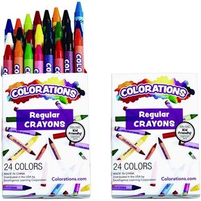 Colorations Crayons, 24 Colors, Non Toxic Crayons, Crayons for Kids, Crayons for Toddlers, Kids Crayons, Coloring, Drawing, Toddler Crayons, Toddler Art Supplies, Preschool Crayons