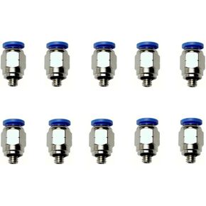 موصلات خرطوم هواء مستقيمة PC5/32-U10 ذكر 5/32 بوصة أنبوب OD × 10-32 بوصة دفع خيط UNF لتوصيل التركيبات (عبوة من 10)