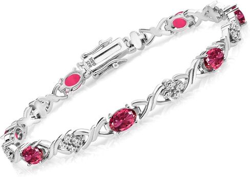 Gem Stone King 925 Sterling Silver London Blue Topaz Tennis Bracelet For Women (4.80 Cttw, Gemstone November Birthstone, Oval 6X4MM, 7 Inch) in Saudi Arabia