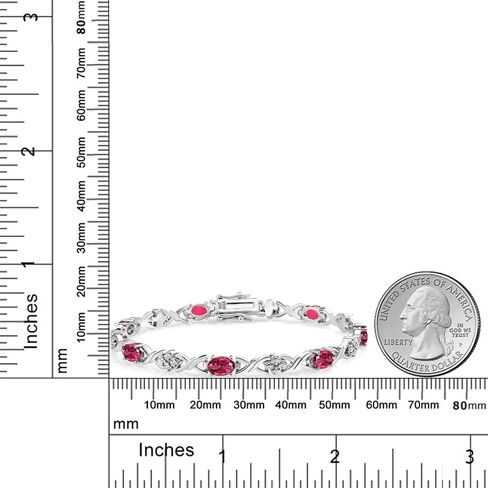 Gem Stone King 925 Sterling Silver London Blue Topaz Tennis Bracelet For Women (4.80 Cttw, Gemstone November Birthstone, Oval 6X4MM, 7 Inch) in Saudi Arabia
