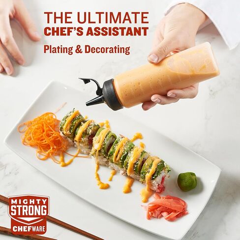 4 عبوات من زجاجات ضغط البهارات 32 أونصة - زجاجات صلصة سهلة الصب مع غطاء مانع للتسرب، زجاجات ضغط بلاستيكية للصلصات وزجاجات البهارات وحاويات البهارات in Kuwait