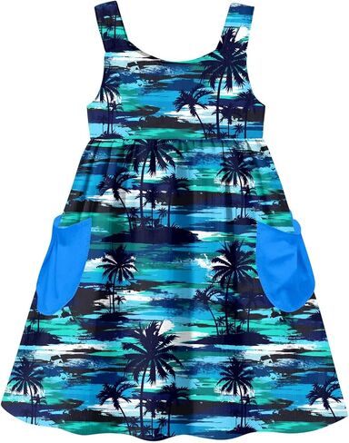 فستان صيفي للفتيات الصغيرات بدون أكمام مطبوع فستان صيفي كاجوال للأطفال من 2 إلى 7 سنوات in Kuwait