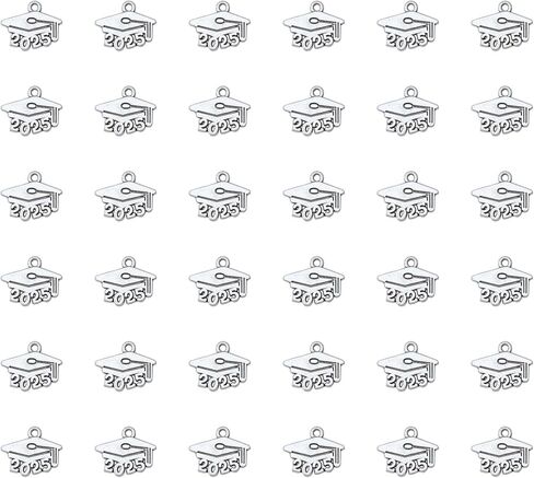 Ruwado 50 Pcs 2024 Graduation Cap Charms 1.8 x 1.4 cm Metal Cute Alloy Vintage Hanging Pendants for Jewelry Making Graduation Gifts DIY Necklace Bracelet Crafting Project in Kuwait