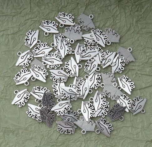 Ruwado 50 Pcs 2024 Graduation Cap Charms 1.8 x 1.4 cm Metal Cute Alloy Vintage Hanging Pendants for Jewelry Making Graduation Gifts DIY Necklace Bracelet Crafting Project in Kuwait