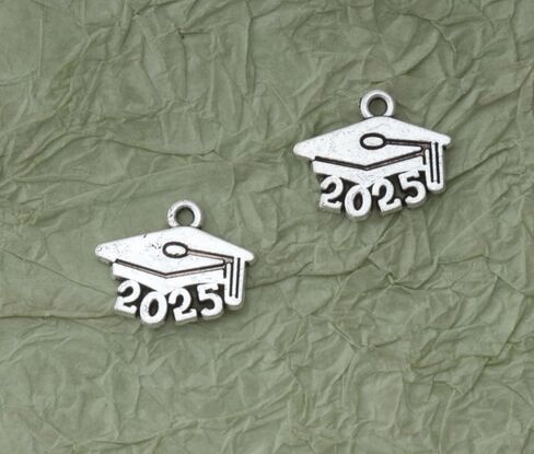 Ruwado 50 Pcs 2024 Graduation Cap Charms 1.8 x 1.4 cm Metal Cute Alloy Vintage Hanging Pendants for Jewelry Making Graduation Gifts DIY Necklace Bracelet Crafting Project in Kuwait