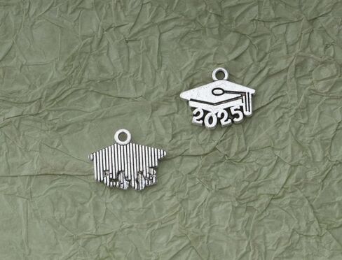 Ruwado 50 Pcs 2024 Graduation Cap Charms 1.8 x 1.4 cm Metal Cute Alloy Vintage Hanging Pendants for Jewelry Making Graduation Gifts DIY Necklace Bracelet Crafting Project in Kuwait